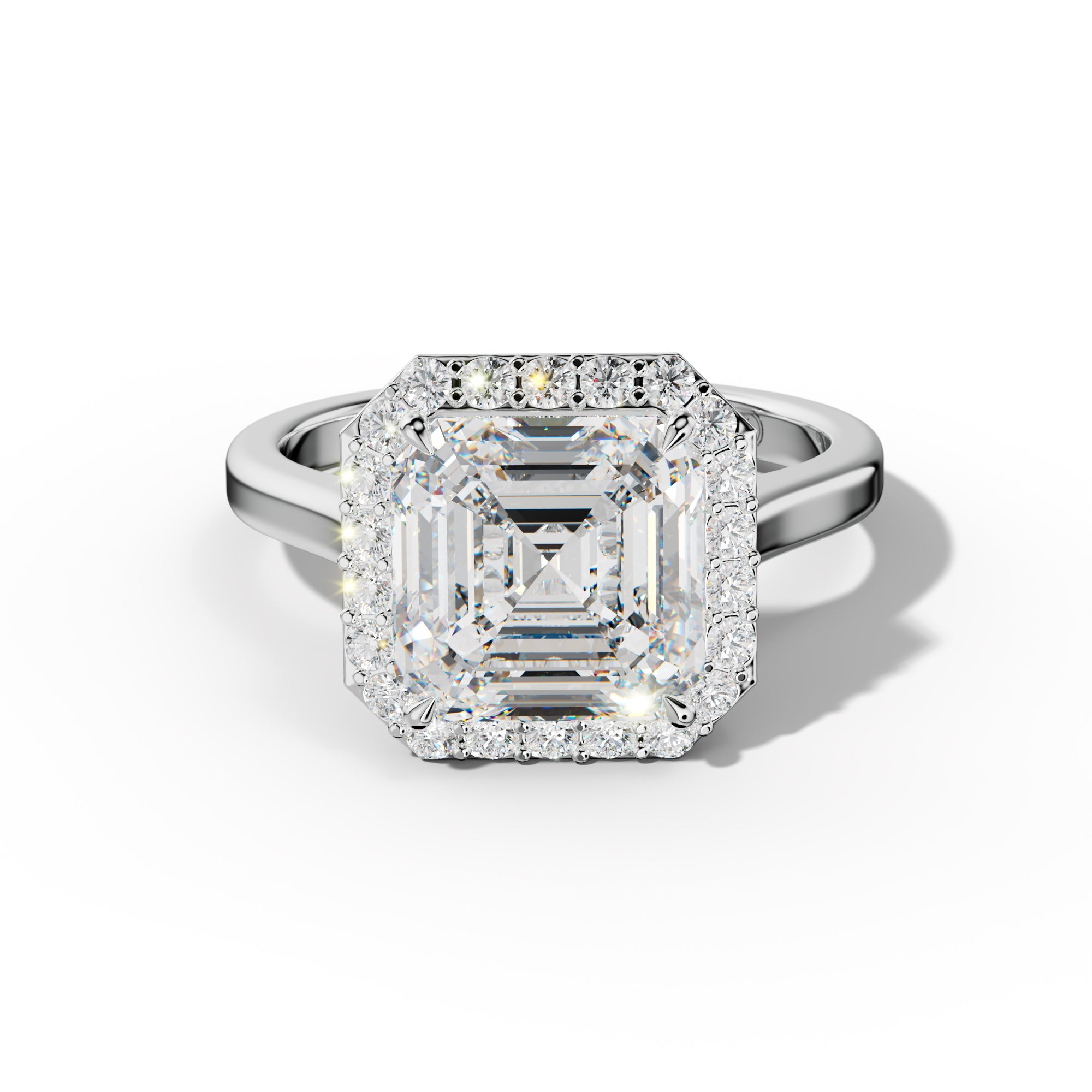 Josephine Asscher Cut  Engagement Ring
